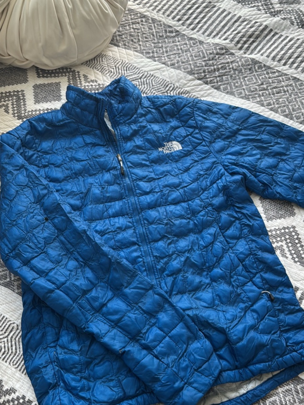 FLAW The North Face Thermoball Jacket Blue Quilted Packable *Burn Holes*